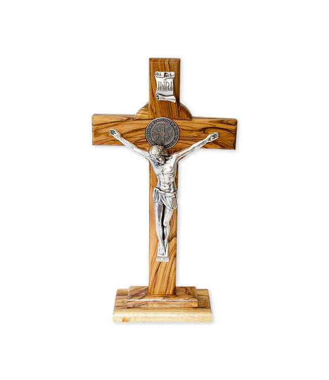 Saint Benedict crucifix made of olive wood