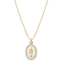 Italgem Collier médaille miraculeuse en argent plaquée or