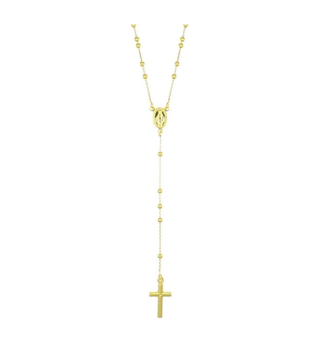 Italgem Adjustable gold-plated sterling silver rosary necklace