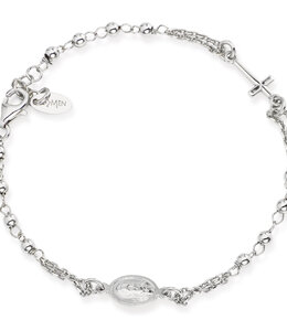 Italgem Adjustable silver rosary bracelet