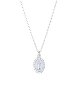 Italgem Miraculous medal necklace in silver with adjustable chain