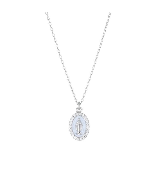 Italgem Collier médaille miraculeuse en argent chaîne ajustable