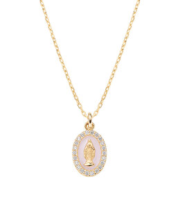Italgem Silver gold-plated necklace with Miraculous medal and  adjustable chain