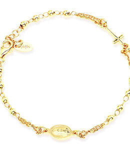 Italgem Bracelet dizainier plaqué or avec petite croix et médaille
