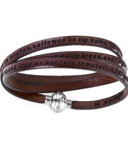 Italgem Bracelet en cuir brun Our Father 54 cm (anglais)