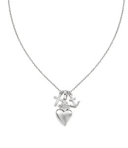 Italgem Love, Faith, and Hope necklace in silver with adjustable chain