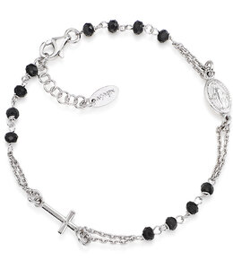 Italgem Bracelet dizainier en argent avec cristaux noirs