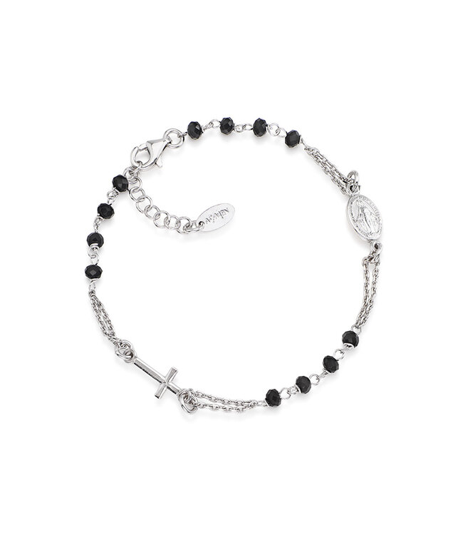 Italgem Bracelet dizainier en argent avec cristaux noirs