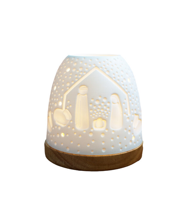 Photophore avec nativité blanche (9,5cm)
