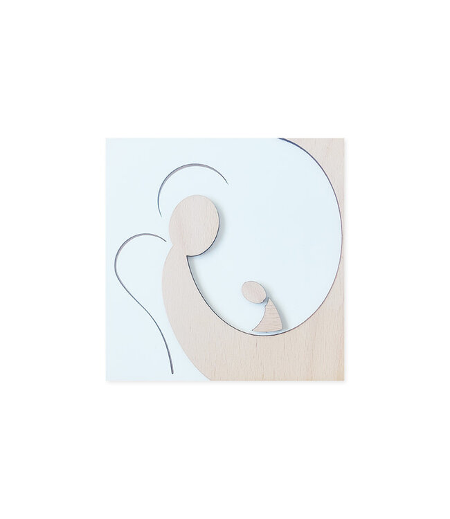 Wooden wall plaque Virgin and Child