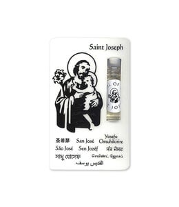 Prayer card with Saint Joseph oil