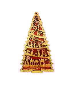 Christmas tree ornament made from olive wood from the Holy Land
