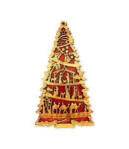 Ornement arbre de Noël en bois d'olivier de Terre Sainte