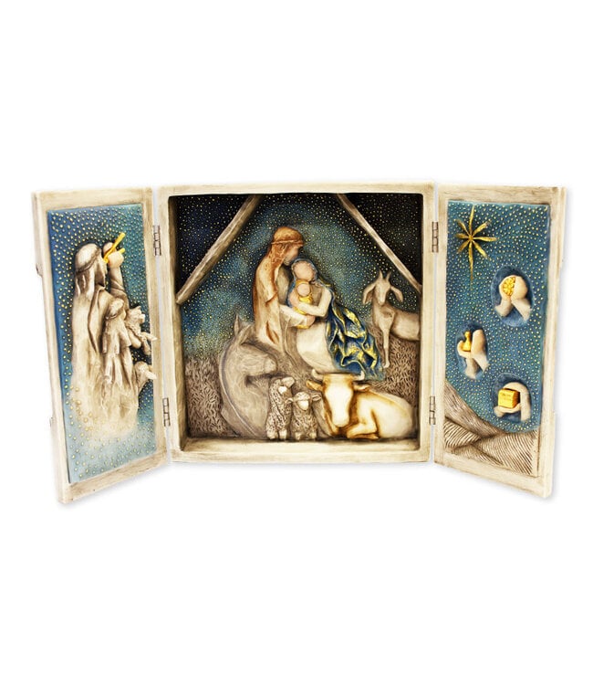 Case-Triptych Nativity scene for wall or table display