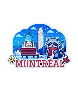 Wooden magnet, Montreal, Oratory, raccoon