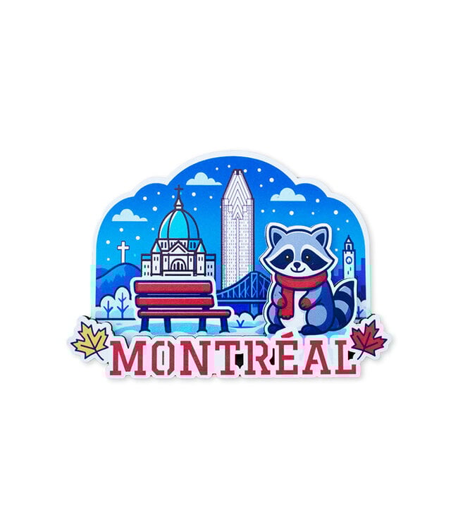 Wooden magnet, Montreal, Oratory, raccoon