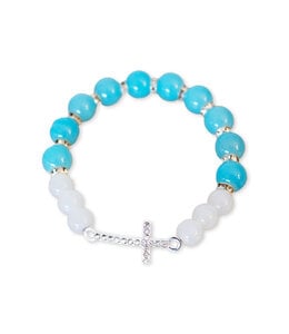 Bracelet aqua et blanc opal