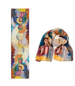 Scarf: The Holy Spirit with Jesus and Mary