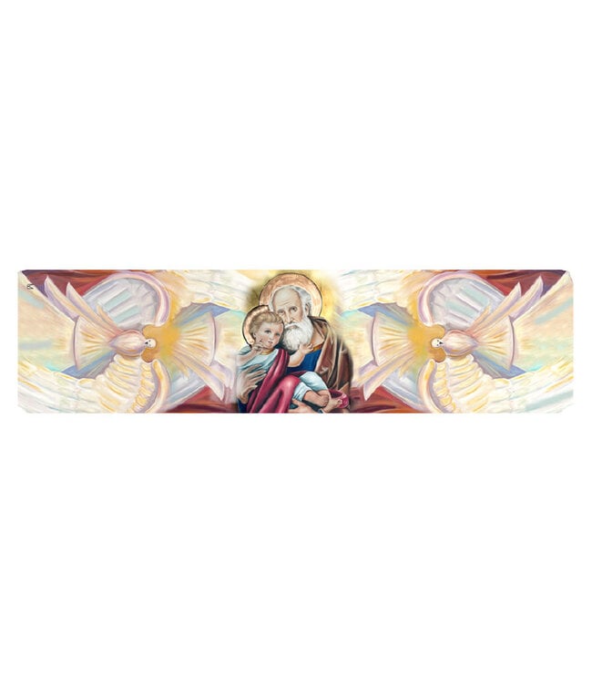 Foulard saint Joseph et enfant Jésus encadré par l'Esprit Saint (design 2)
