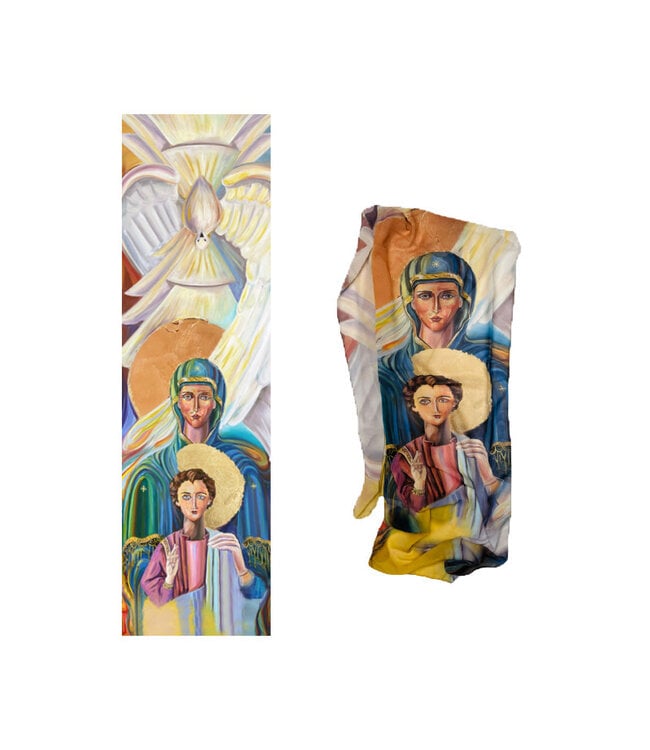 Foulard avec Jésus, Marie et Esprit Saint (design 7)