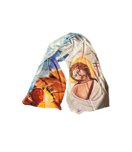 Scarf featuring the Risen Jesus and the open tomb