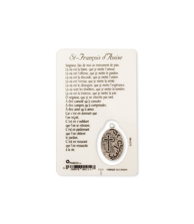 Saint Francis of Assisi Medal Card (French)