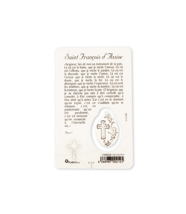 Saint Francis of Assisi Medal Card (French)