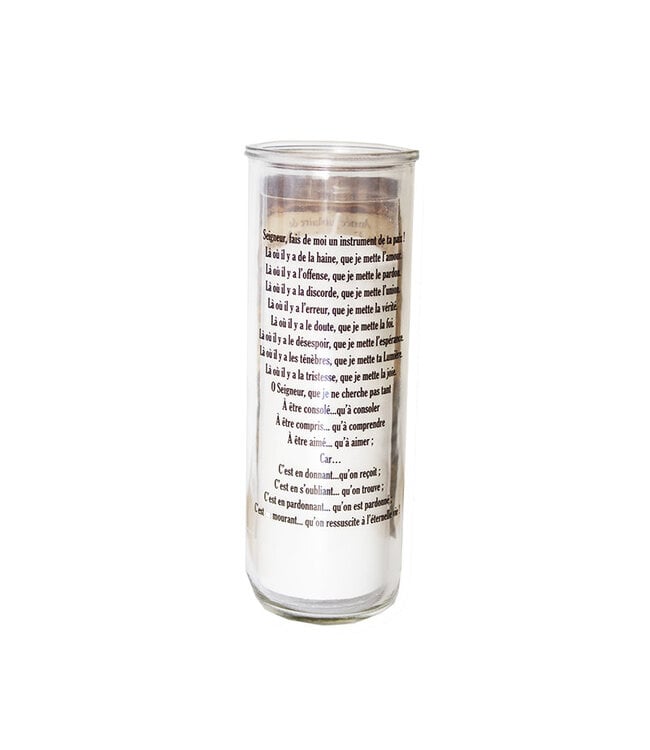 Chandelles Tradition / Tradition Candles Saint Francis of Assisi glass candle holder (French)