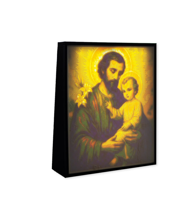 Veilleuse électrique saint Joseph, plastique blanc