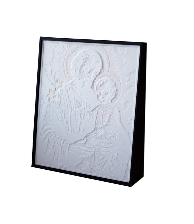 Veilleuse électrique saint Joseph, plastique blanc