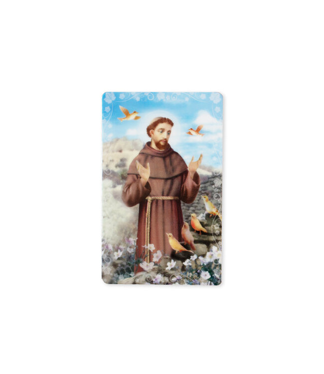 Carte plastifiée avec prière saint Francis of Assisi (anglais)