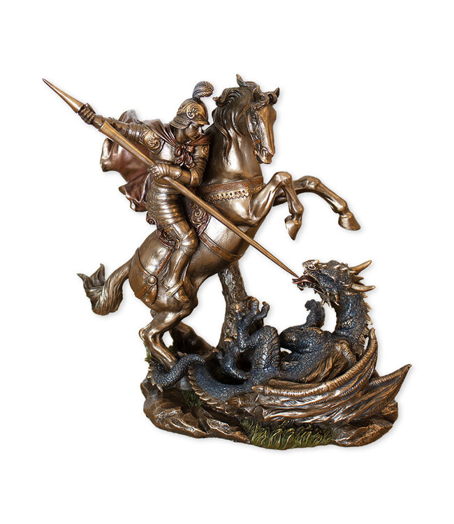 Statue of Saint George, bronze finish