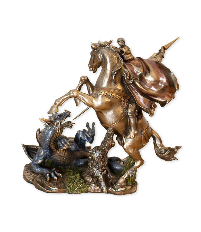 Statue of Saint George, bronze finish