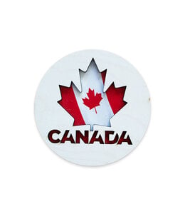 Aimant feuille d'érable avec drapeau du Canada