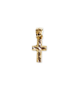 Italgem Chiseled cross in silver and 10-karat gold