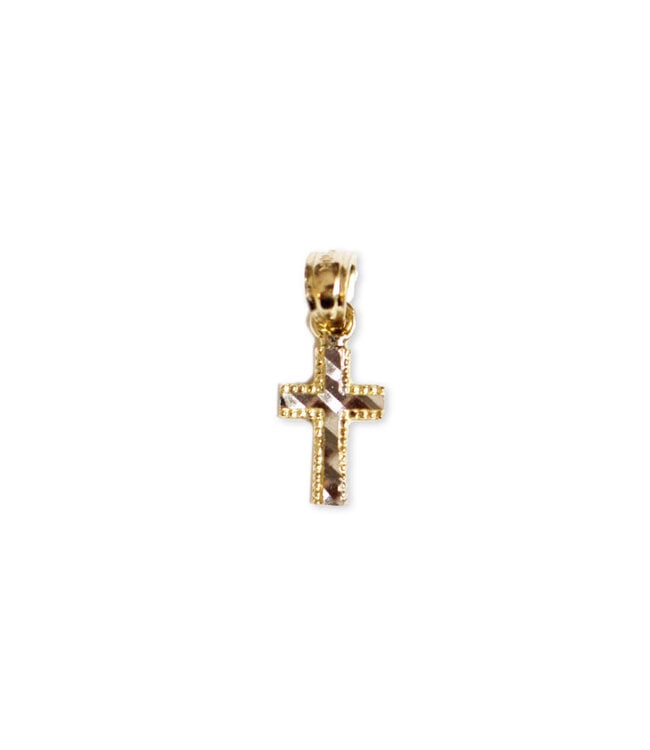 Italgem Chiseled cross in silver and 10-karat gold