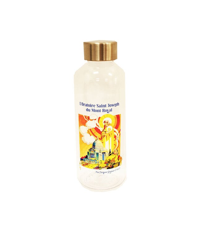 Bouteille d'eau transparente saint Joseph et Oratoire collection vintage
