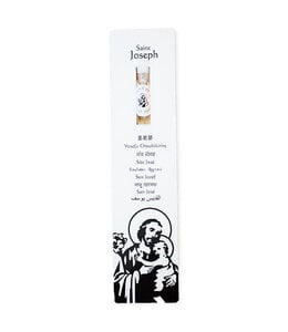 Bookmark with prayer and Saint Joseph oil (french)