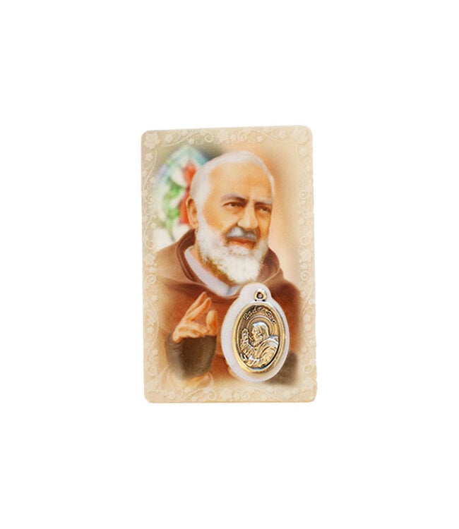 Carte médaille saint Pio de Pietrelcina