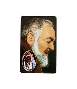 Carte plastifiée avec prière Padre Pio