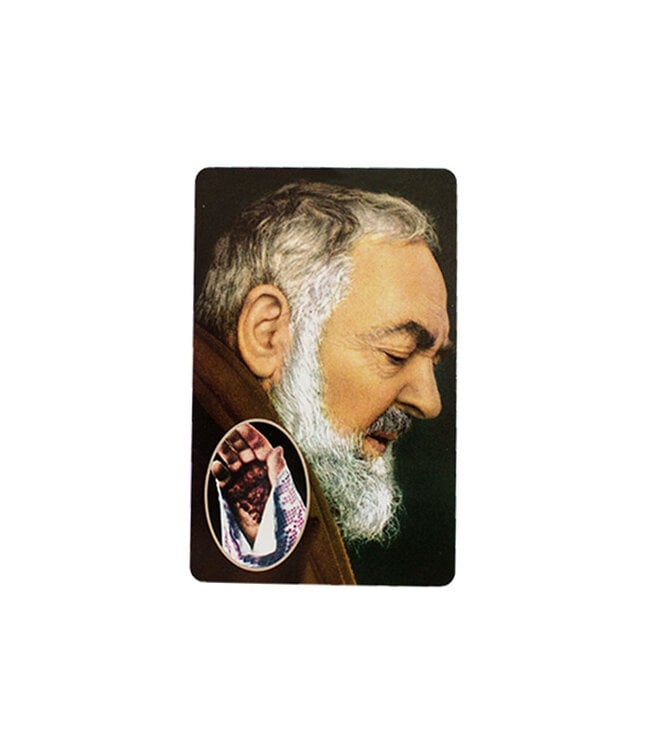 Carte plastifiée avec prière Padre Pio