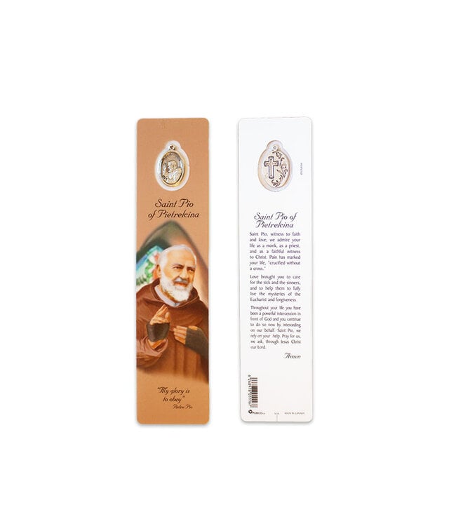Bookmark with a medallion of Saint Pio of Pietrelcina
