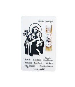 Carte prière avec huile de saint Joseph