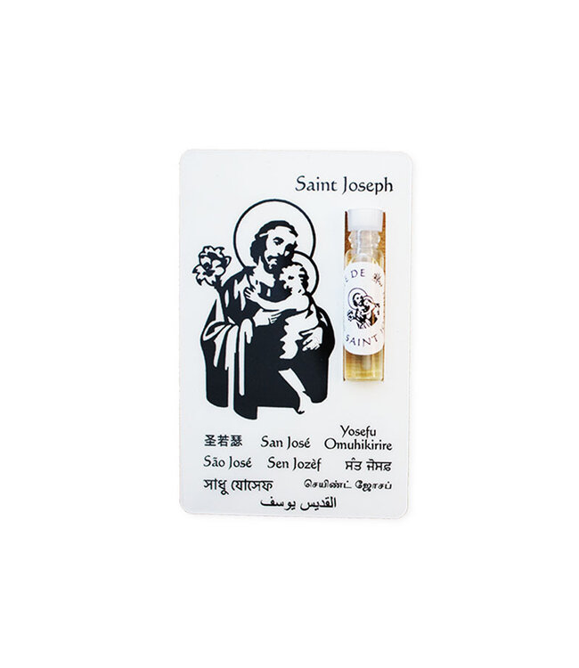 Carte prière avec huile de saint Joseph