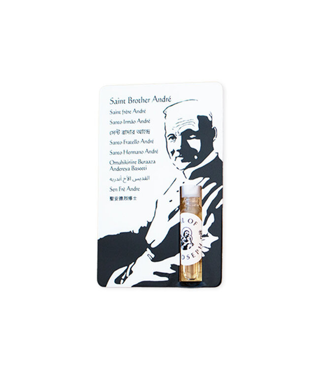 Saint Brother André prayer card with Saint Joseph oil