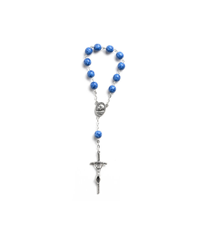 Dizainier bleu saphir croix et médaille de Jean-Paul II
