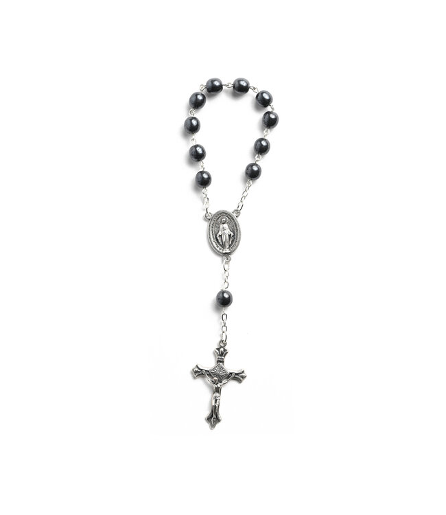 Miraculous Hematite Bead Decade Rosary