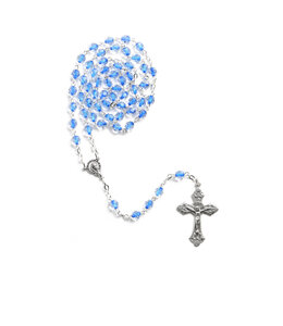 Chapelet cristal centre bleu