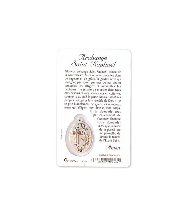 Medal card : Archangel Saint Raphael (french)