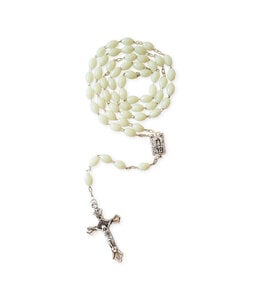 Rosary with oval glow-in-the-dark beads